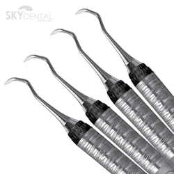 Curette Barnhart #7 Satin Steel Colours Handle (Hu Friedy)