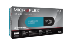 MidKnight TOUCH Black Nitrile Gloves 100/pk (Ansell)