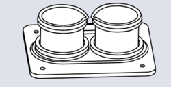 StatClean Double Beaker Holder W/Beaker And Covers (Scican)
