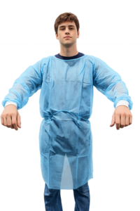 Isolation Cover Gown, Knit cuffs,  10/Pkg