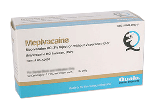 Mepivacaine HCI Injection 3% Without Vasoconstrictor (Rx), 50/bx Mepivacaine HCI Injection 3% Without Vasoconstrictor (Rx), 50/bx