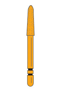 Two Striper FG Gold Plated Curettage (GCP) Diamond Burs FG 5/pk (Premier) Two Striper FG Gold Plated Curettage (GCP) Diamond Burs FG 5/pk (Premier)