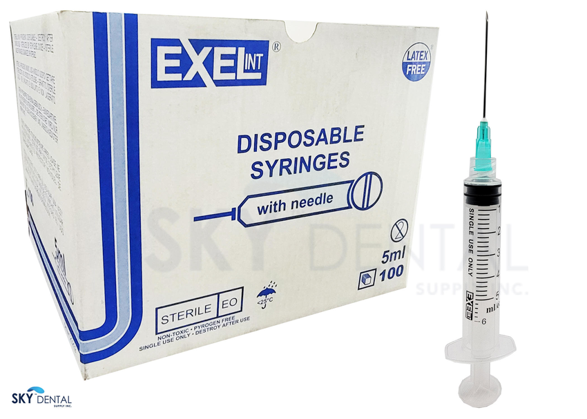 Syringe Needle Combination Luer Lock Tip (LL) 5cc, 100/Pkg (Exel) Syringe Needle Combination Luer Lock Tip (LL) 5cc, 100/Pkg (Exel)