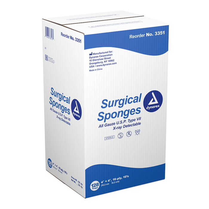 X-Ray Detectable Gauze Sponge, Sterile, 4 X-Ray Detectable Gauze Sponge, Sterile, 4