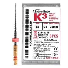 K3 Nickel Titanium Endodontic Files 25mm .04, 6/Pkg (SybronEndo) K3 Nickel Titanium Endodontic Files 25mm .04, 6/Pkg (SybronEndo)