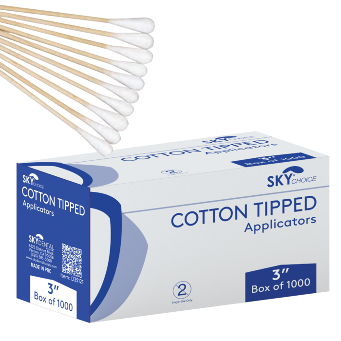 Cotton Tip Applicator 100/Bag, 10 Bags/Box (Sky Choice)