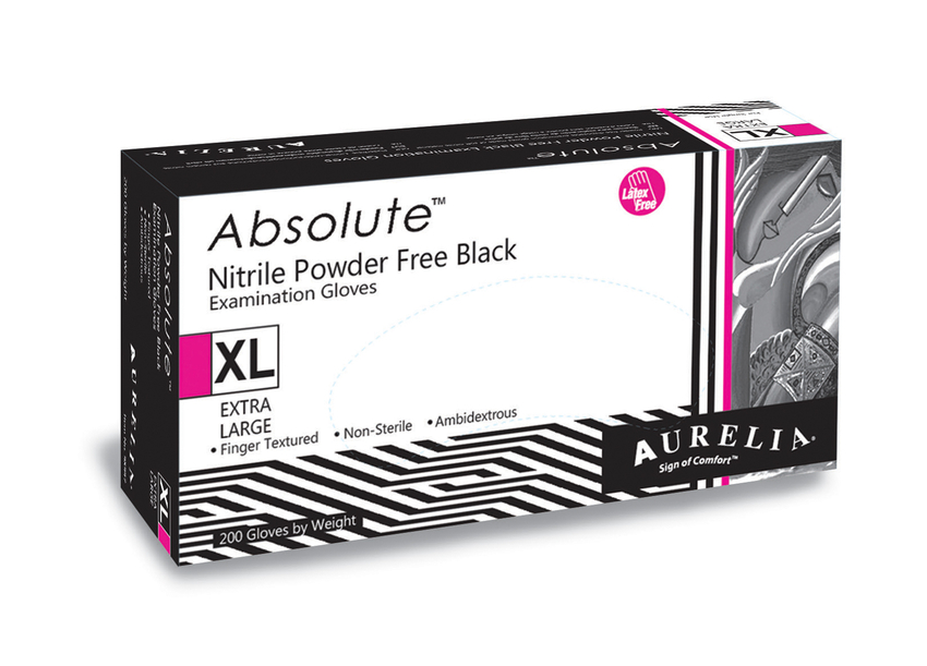 Aurelia Absolute BLACK Nitrile Powder-Free Exam Glove 200/box (Aurelia) Aurelia Absolute BLACK Nitrile Powder-Free Exam Glove 200/box (Aurelia)