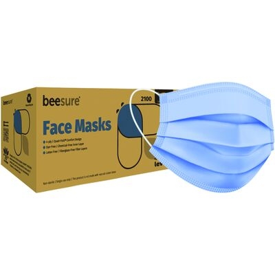 Beesure Biodegradable Earloop Face Mask ASTM level 2, 50/Pkg Beesure Biodegradable Earloop Face Mask ASTM level 2, 50/Pkg