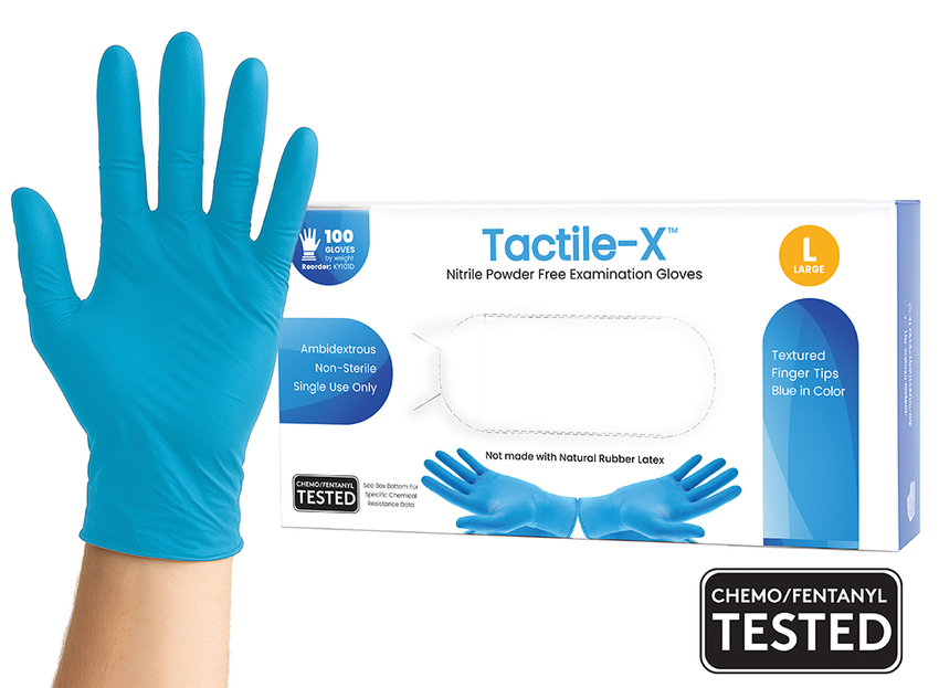 Gloves Nitrile Powder Free Textured Blue (Tactile-X) Gloves Nitrile Powder Free Textured Blue (Tactile-X)