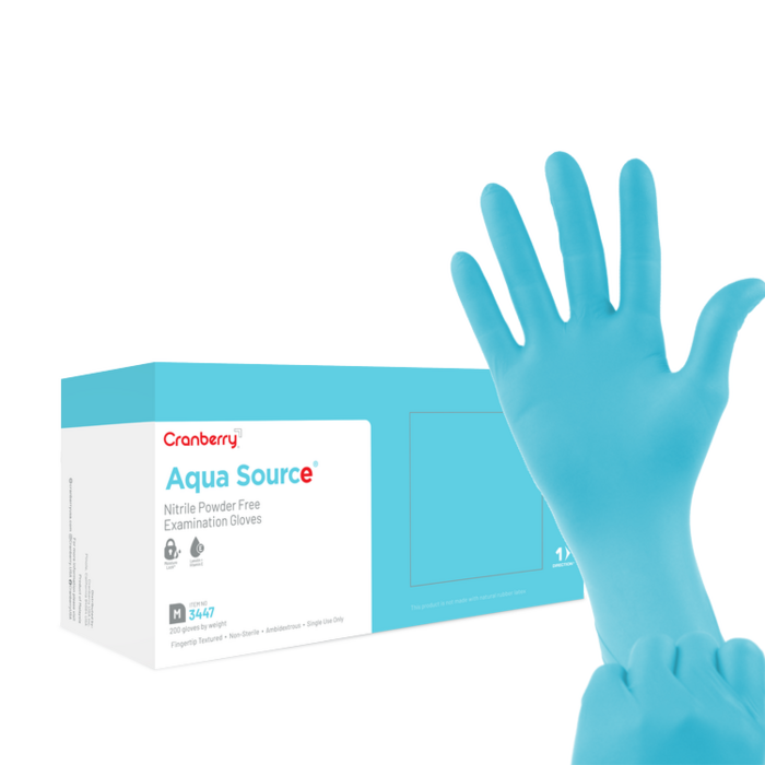 Aqua Source Nitrile Exam Gloves Powder Free, 200/Box (Cranberry) Aqua Source Nitrile Exam Gloves Powder Free, 200/Box (Cranberry)