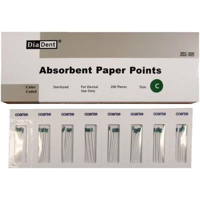 Absorbent Paper Points Cell Pack, Accessory Sizes, 200/Box (Diadent) Absorbent Paper Points Cell Pack, Accessory Sizes, 200/Box (Diadent)