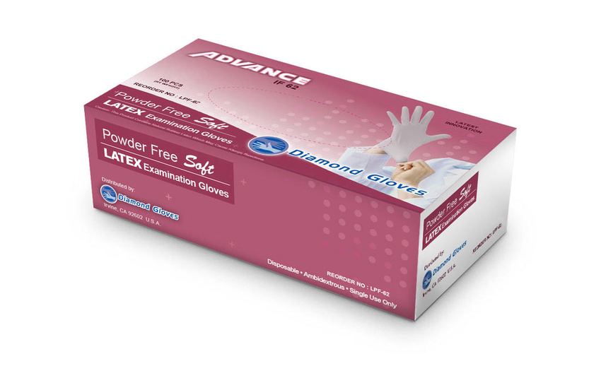 Advance Diamond Latex Gloves 100/Box Advance Diamond Latex Gloves 100/Box