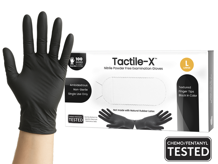 Gloves Nitrile Powder Free Textured Black (Tactile-X) Gloves Nitrile Powder Free Textured Black (Tactile-X)