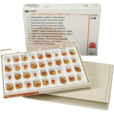 Gold Anodized Temporary Bicuspid Crown Set (3M) Gold Anodized Temporary Bicuspid Crown Set (3M)