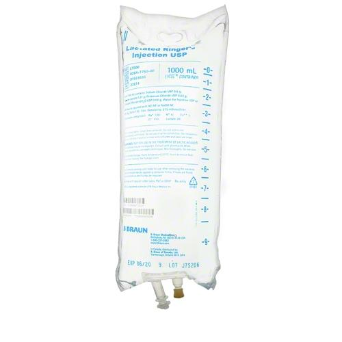 Lactated Ringer's Injection USP 500ml Bag, 24/Case Lactated Ringer's Injection USP 500ml Bag, 24/Case