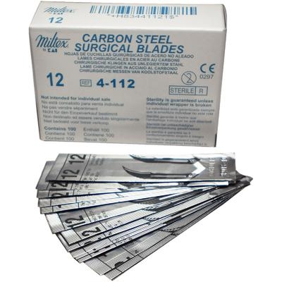 Blades Surgical Carbon Steel 100 Pack (Miltex) Blades Surgical Carbon Steel 100 Pack (Miltex)