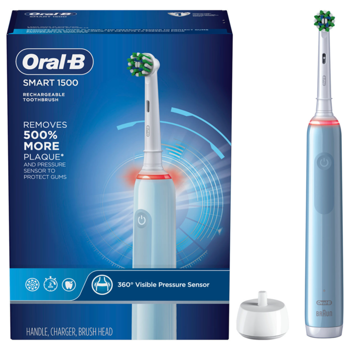 Oral-B Smart 1500 Electric Toothbrush 3/pk Blue Oral-B Smart 1500 Electric Toothbrush 3/pk Blue