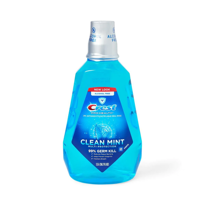 Crest ProHealth Rinse, Clean Mint, Alcohol-Free, 1.5 lt, 4/cs Crest ProHealth Rinse, Clean Mint, Alcohol-Free, 1.5 lt, 4/cs