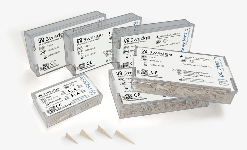 3-Wedge Wooden Wedges 500/Pkg (Polydentia) 3-Wedge Wooden Wedges 500/Pkg (Polydentia)