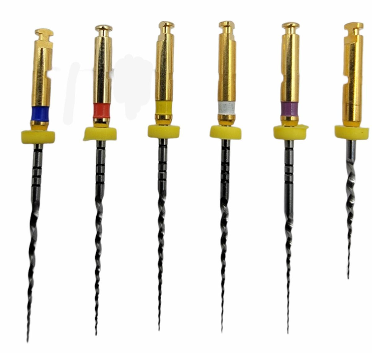 Gold Taper Files NITI 25mm 6/Pkg Heat Treated (Sky Choice)
