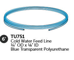 Cold Water Feed Line / Coolant Water Tubing Blue Pu 1/4 Cold Water Feed Line / Coolant Water Tubing Blue Pu 1/4