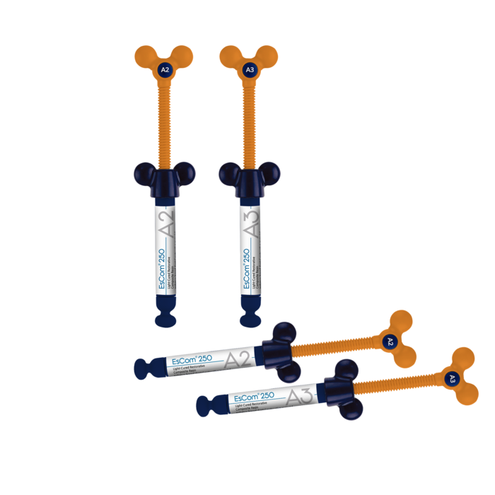 EsCom250 Light-Cured Hybrid Composite, 4g Syringe, 1/Pk EsCom250 Light-Cured Hybrid Composite, 4g Syringe, 1/Pk
