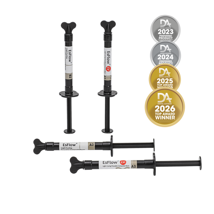 EsFlow Flowable Light-Cured Composite, Radiopaque Syringes. 2 x 2 Gm