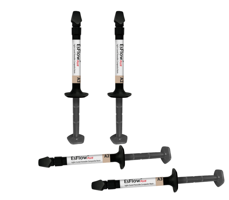 EsFlow Plus Light-cured flowable composite Syringem, 2x2.5g (Spident) EsFlow Plus Light-cured flowable composite Syringem, 2x2.5g (Spident)