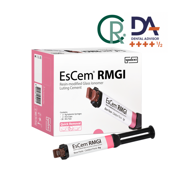EsCem RMGI Luting Cement, 2x9g Syringe (Spident) EsCem RMGI Luting Cement, 2x9g Syringe (Spident)