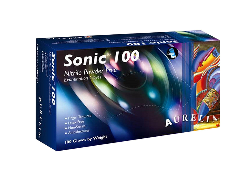 Aurelia Sonic BLUE Nitrile Poweder Free Exam Gloves 100/Box Aurelia Sonic BLUE Nitrile Poweder Free Exam Gloves 100/Box