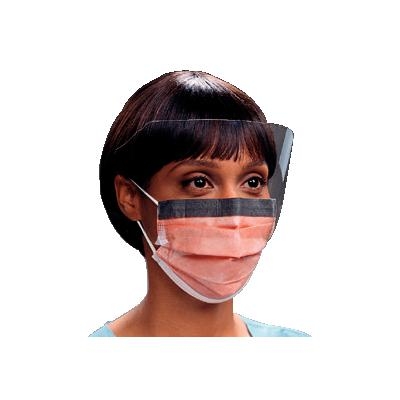 FLUIDSHIELD Level 3 Procedure Mask with SO SOFT* Lining, Wraparound Visor, Foam Band, Earloops, Orange 25/Pkg FLUIDSHIELD Level 3 Procedure Mask with SO SOFT* Lining, Wraparound Visor, Foam Band, Earloops, Orange 25/Pkg