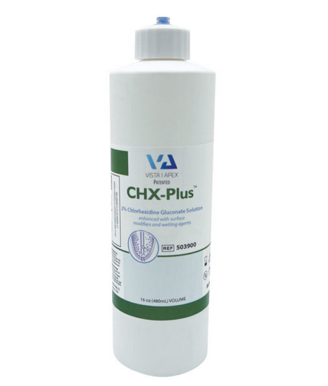 Chlorhexidine Gluconate 2% CHX-Plus irrigation Solution 16oz. (480mL) Bottle Chlorhexidine Gluconate 2% CHX-Plus irrigation Solution 16oz. (480mL) Bottle