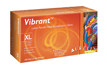 Aurelia Vibrant Latex Exam Gloves Powder Free 100/box Aurelia Vibrant Latex Exam Gloves Powder Free 100/box